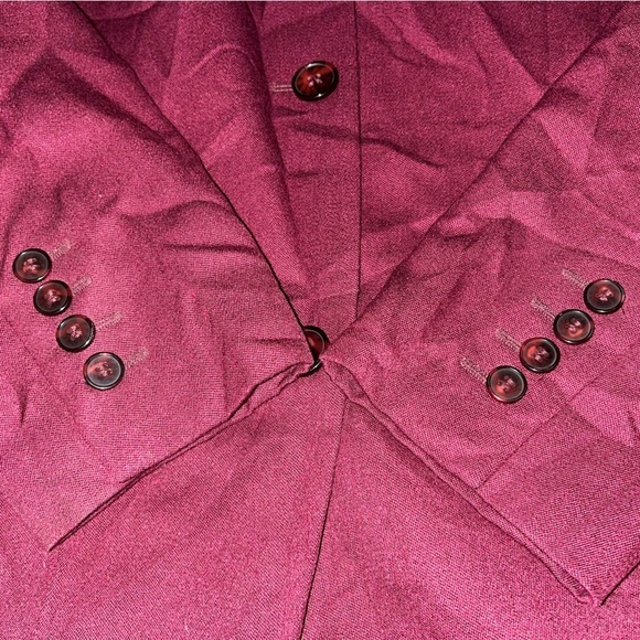 Harve Bernard long wool coat women’s size 12 maroon lightweight old money - Picture 4 of 8